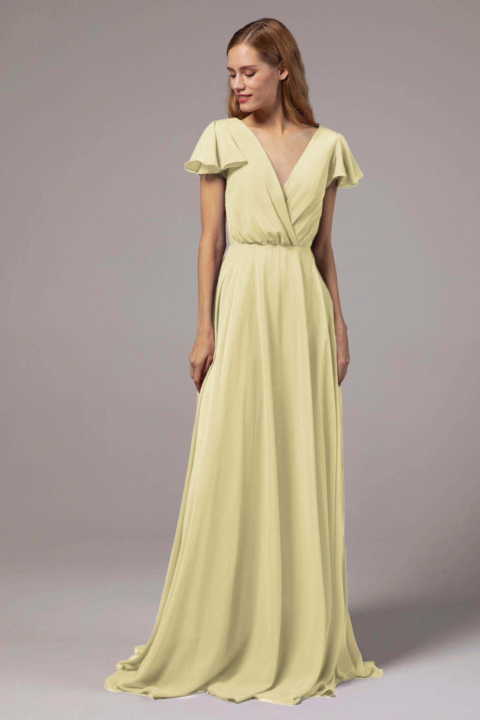 A-Line Floor Length Chiffon Bridesmaid Dress CB0410 - COCOMELODY